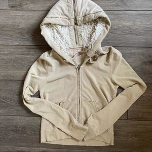 Free people hoodie with big fur lined